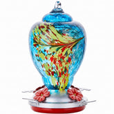WOSIBO Hummingbird Feeder blue glass front view
