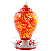 WOSIBO Hummingbird Feeder front view in vibrant red glass