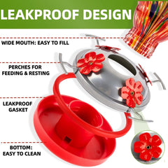 WOSIBO Hummingbird Feeder with cleaning brush included