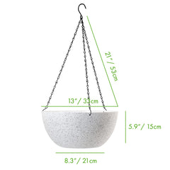 WOUSIWER 13 inch hanging planter with chain, side view