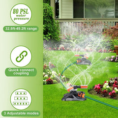 WOVUU Garden Sprinkler in action watering a lawn
