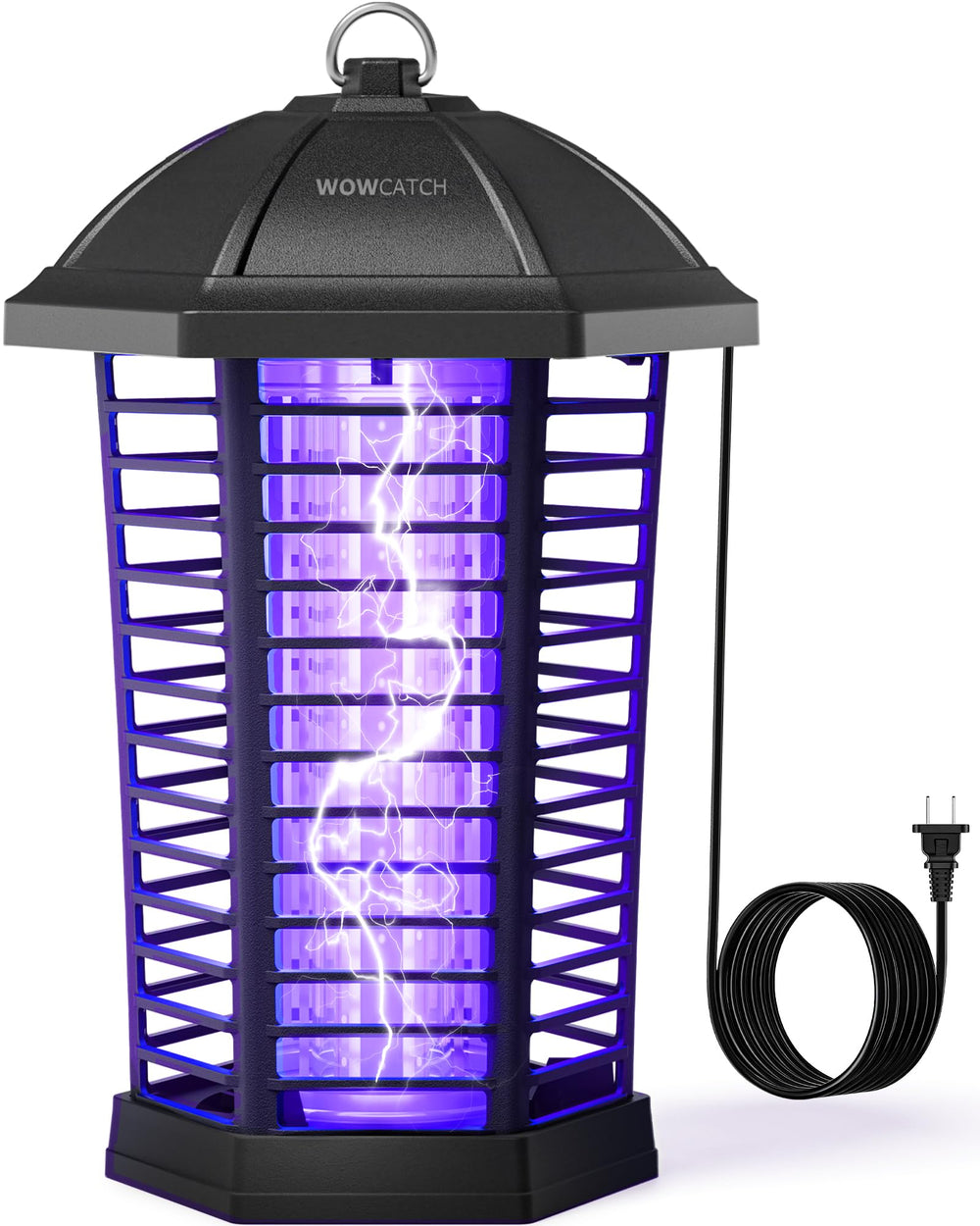 WowCatch LED Bug Zapper front view with black finish