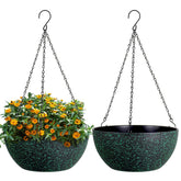 WSMKSZ 10-inch hanging planter front view with green speckles