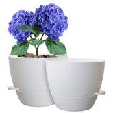WSMKSZ 10-inch self watering pot front view in white