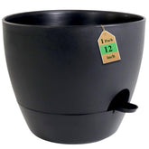WSMKSZ 12 inch self watering pot front view in black
