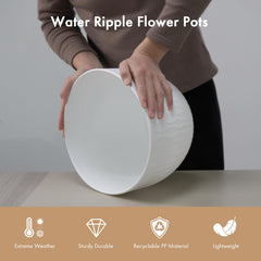 WSMKSZ 12 Inch white plant pot with flowers inside