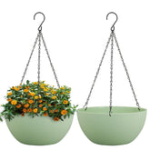 WSMKSZ 13-inch large green hanging planter front view