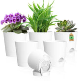 WSMKSZ 4 inch self-watering pot front view in white