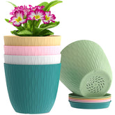 WSMKSZ 6 inch flower pots in assorted colours with ripple texture