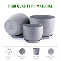 WSMKSZ set of 3 plant pots on a balcony