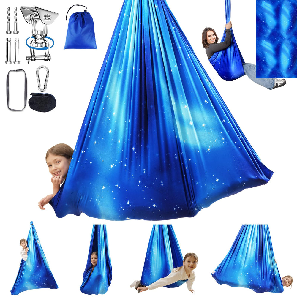 WUBOTIYU Sensory Swing Hammock Chair front view in blue