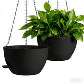 WUCEIAUU 13-inch black hanging planter front view