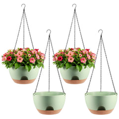 WUCEIAUU 8-Inch Green Hanging Planter front view