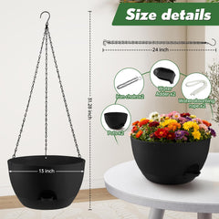 WUCEIAUU hanging planter set with two planters and chains