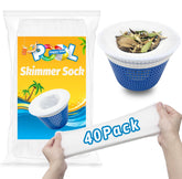 WXFANA 40-Pack Pool Skimmer Socks front view, white mesh