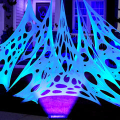 wymulot Glow in The Dark Spider Web uncut 17ft x 7ft