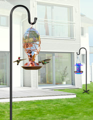 XDW-GIFTS Bird Feeder Pole close-up of metal finish
