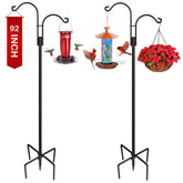 XDW-GIFTS Double Shepherds Hooks 92 Inch Black model front view