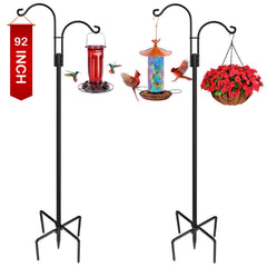 XDW-GIFTS Double Shepherds Hooks 92 Inch Black model front view