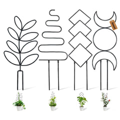 Xeeol 23in Plant Trellis black model front view with climbing plants