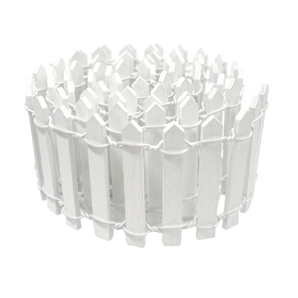 XFGSYXS Mini Fairy Garden Fence front view in white