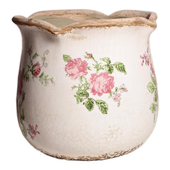 Xiaan Jiaju ceramic planter side view showcasing distressed details