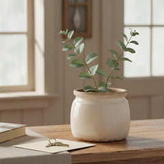 Xiaan Jiaju Ceramic Planter side view showing drainage hole