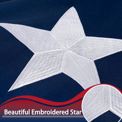 XIFAN Texas Flag 3x5 ft showing brass grommets for hanging