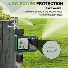 XinFuture water timer showing programming dial and settings