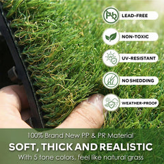 XLX TURF Artificial Grass Tile 12"x12" Green close-up of texture