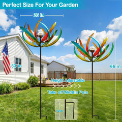 XPSCOCO wind spinner in a sunny garden setting