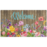 Xsinufn 30x17 floral welcome mat front view
