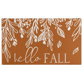 Xsinufn Fall Door Mat front view with pumpkin leaf design