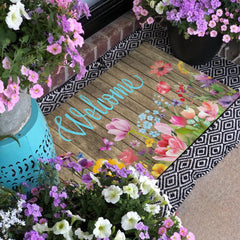 Xsinufn floral mat in a home entrance