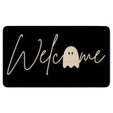 Xsinufn Halloween Door Mat front view with cute spooky ghost design