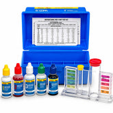 XtremepowerUS 5-Way Swimming Pool Test Kit front view in blue case