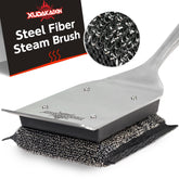 XUDAKAIXIN Bristle-Free Grill Brush front view with stainless steel handle