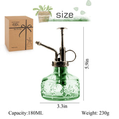 XXXFLOWER Glass Plant Mister Green nozzle close-up