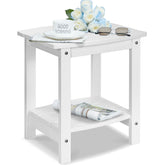 Y&M Outdoor Side Table front view in white