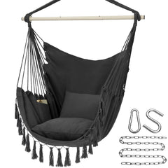 Y- STOP Hammock Chair Swing in dark grey with two cushions