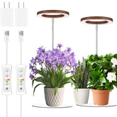 yadoker 144 LEDs Plant Grow Light with walnut wood grain finish