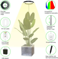 yadoker adjustable plant grow light setup
