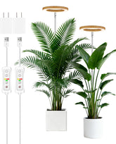 yadoker Grow Light for Large Indoor Plants with Wood Grain Finish