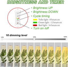 yadoker LED Growing Light with automatic timer function displayed