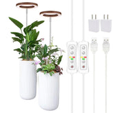 yadoker Plant Grow Light front view with walnut grain finish