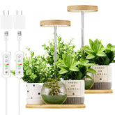 yadoker Plant Grow Light with bamboo base front view