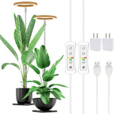 yadoker Plant Grow Light wood grain design front view