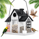 YADOOLIFE Solar Bird Feeder House in white color front view
