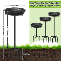 YALINKA birdbath bowl with metal stake in garden