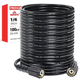 YAMATIC 100FT Pressure Washer Hose black model front view